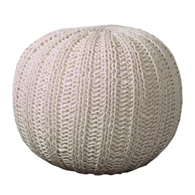 Homezia 20" Beige 100% Cotton Ottoman