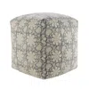 Homezia 20" Beige 100% Cotton Ottoman