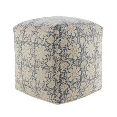 Homezia 20" Beige 100% Cotton Ottoman In Gray