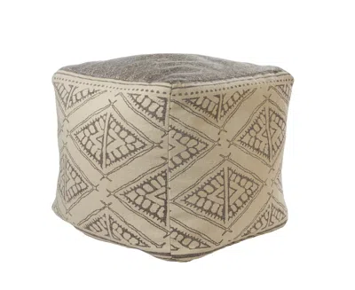 Homezia 20" Beige 100% Cotton Ottoman In Neutral