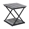 Homezia 20" Black And Brown Manufactured Wood Square End Table