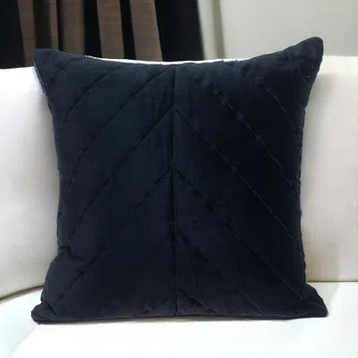 Homezia 20" Black Cotton Blend Throw Pillow