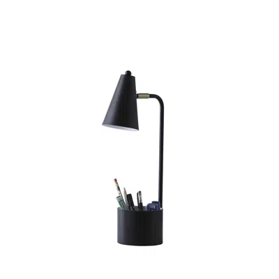 Homezia 20" Black Desk Table Lamp With Black Cone Shade
