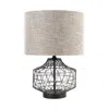 Homezia 20" Black Lamp Base Led With Brown Shade