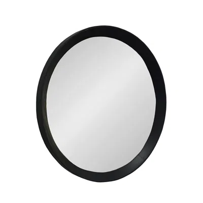 Homezia 20" Black Round Framed Accent Mirror