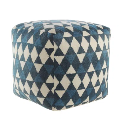 Homezia 20" Blue 100% Cotton Ottoman In Multi