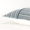 Homezia 20" Blue And White Cotton Pillow With Embroidery Edges