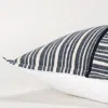 Homezia 20" Blue And White Cotton Pillow With Embroidery Edges