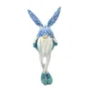 Homezia 20" Blue And White Fabric Bunny Rabbit Sitting Gnome