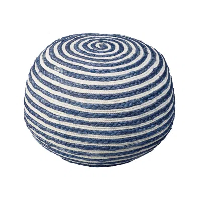 Homezia 20" Blue Jute Ottoman