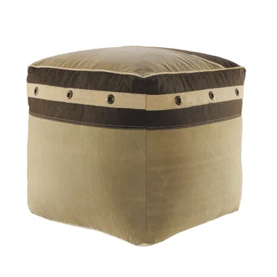 Homezia 20" Brown 100% Cotton Ottoman