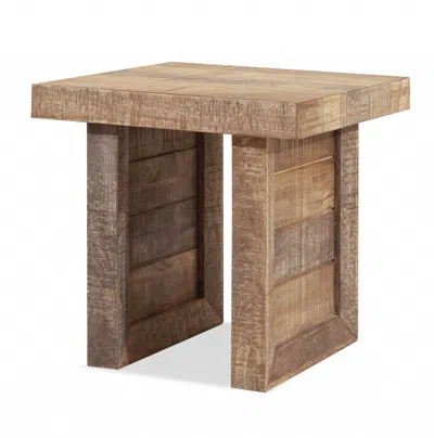 Homezia 20" Brown Solid Wood End Table