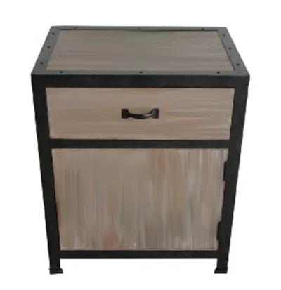 Homezia 20" Brown Solid Wood End Table With Drawer