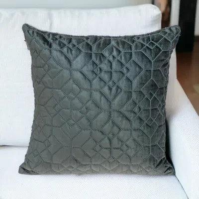 Homezia 20" Charcoal Cotton Blend Throw Pillow