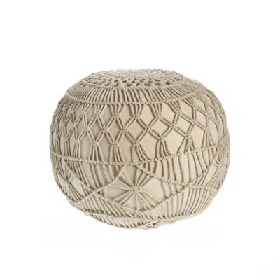 Homezia 20" Cream 100% Cotton Ottoman