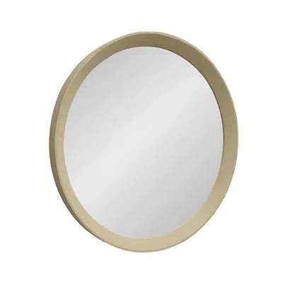 Homezia 20" Cream Round Framed Accent Mirror In Gold