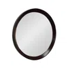 Homezia 20" Dark Brown Round Framed Accent Mirror