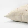 Homezia 20" Gold And Ivory Cotton Pillow With Beads Edges