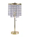 Homezia 20" Gold Metal Bedside Table Lamp With Clear Drum Shade