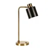 Homezia 20" Gold Metal Desk Table Lamp With Black Drum Shade