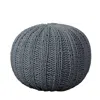 Homezia 20" Gray 100% Cotton Ottoman
