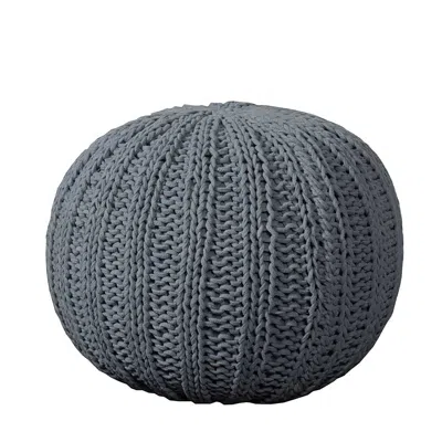 Homezia 20" Gray 100% Cotton Ottoman
