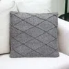 Homezia 20" Gray Cotton Throw Pillow
