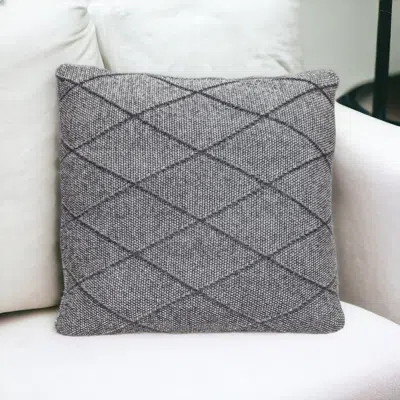 Homezia 20" Gray Cotton Throw Pillow