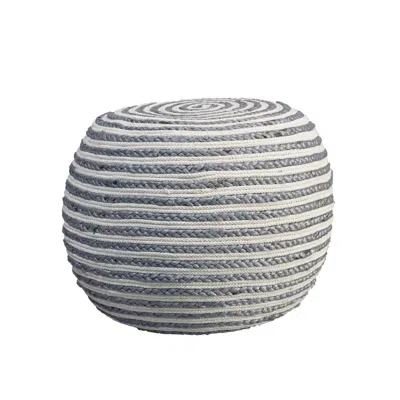 Homezia 20" Gray Jute Ottoman