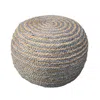 Homezia 20" Gray Jute Ottoman