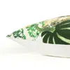 Homezia 20" Green And White Thanksgiving Cotton Pillow With Embroidery, Beads Edges