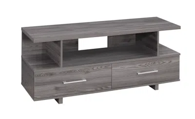 Homezia 20" Grey Particle Board And Laminate Tv Stand With 2 Storage Drawers In Gray