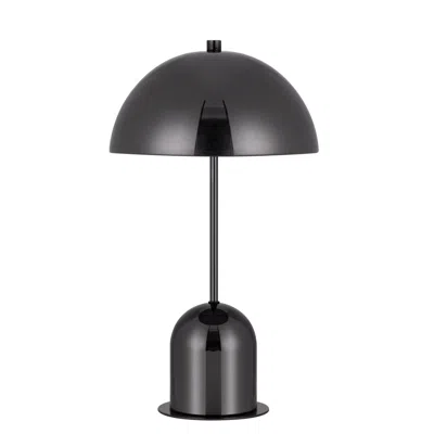 Homezia 20" Metal Metal Desk Table Lamp With Metal Dome Shade In Black