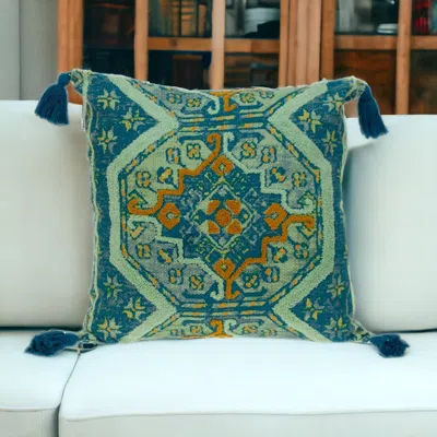 Homezia 20" Multicolor Cotton Blend Throw Pillow