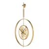 Homezia 20" Novelty Gold Metal And Glass Analog Exposed Gear Wall Clock