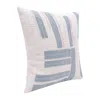 Homezia 20" Ocean Blue And Ivory Cotton Throw Pillow