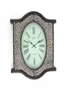 Homezia 20" Oval Antiqued Bronze Wood And Glass Analog Wall Clock