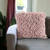 Homezia 20" Pale Pink Soft Nubby Shag Throw Pillow