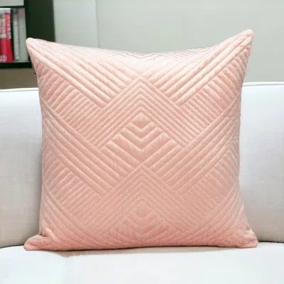 Homezia 20" Pink Cotton Blend Throw Pillow
