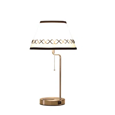 Homezia 20" Silver Bedside Table Lamp With Off White Empire Shade In Black