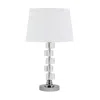Homezia 20" Silver Crystal Stacked Geo Cubes Table Lamp With White Classic Empire Shade