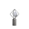 Homezia 20" Silver Geometric Pedestal Contemporary Table Or Desk Lamp