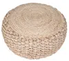 Homezia 20" Tan Jute Ottoman
