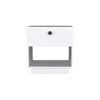 Homezia 20" White One Drawer Faux Wood Nightstand