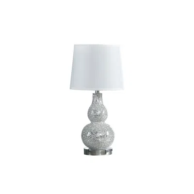 Homezia 20" White Table Lamp With White Globe Shade In Gray