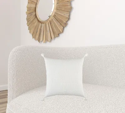 Homezia 20" White Tonal Abstract Stripe Throw Pillow