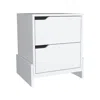 Homezia 20" White Two Drawer Faux Wood Nightstand