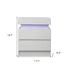 Homezia 20" White Two Drawer Lighted Nightstand