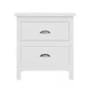 Homezia 20" White Two Drawer Nightstand With Solid Wood Top