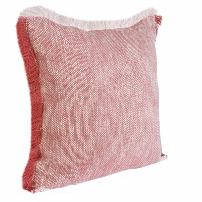 Homezia 20" X 20" Auburn Red And White 100% Cotton Geometric Zippered Pillow